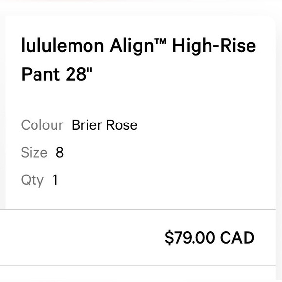 lululemon Align 28” seam High-Rise Leggings in Brier Rose- worn twice. - Picture 2 of 5